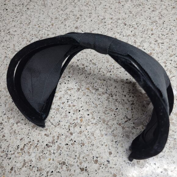 VTG MCM Wired Velvet Bow Headband Formal Crown Hat Headpiece 50s 60s Elegant - Picture 10 of 14